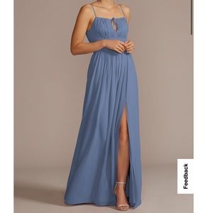 Steel Blue David’s Bridal Bridesmaid Dress